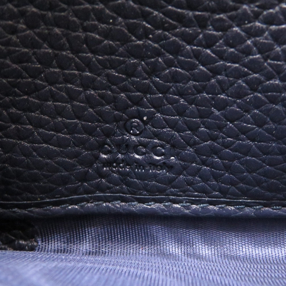 GUCCI Long Wallet Purse 473928 leather Navy Zip Around Women(Unisex) Used