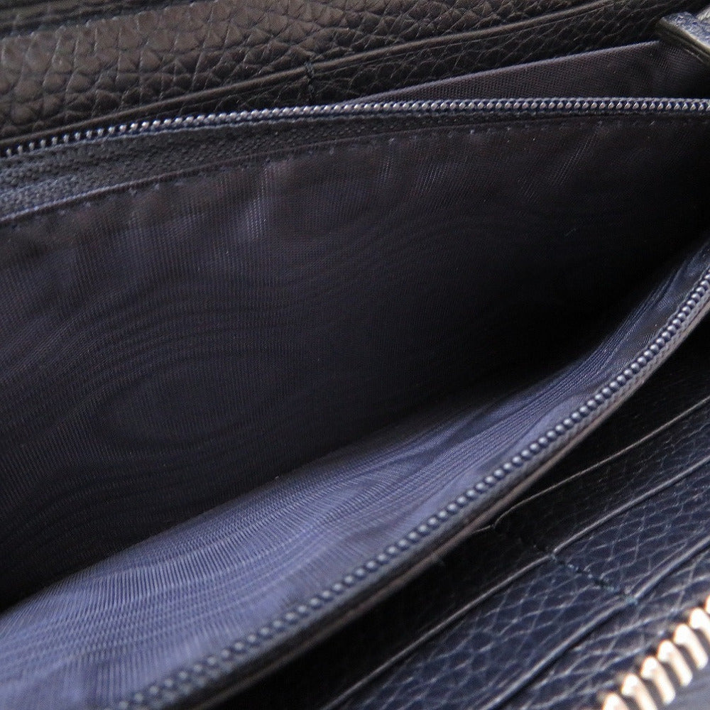 GUCCI Long Wallet Purse 473928 leather Navy Zip Around Women(Unisex) Used