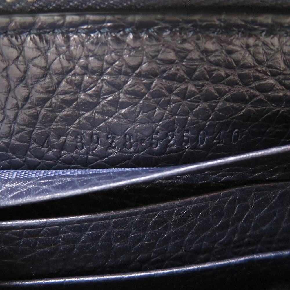 GUCCI Long Wallet Purse 473928 leather Navy Zip Around Women(Unisex) Used