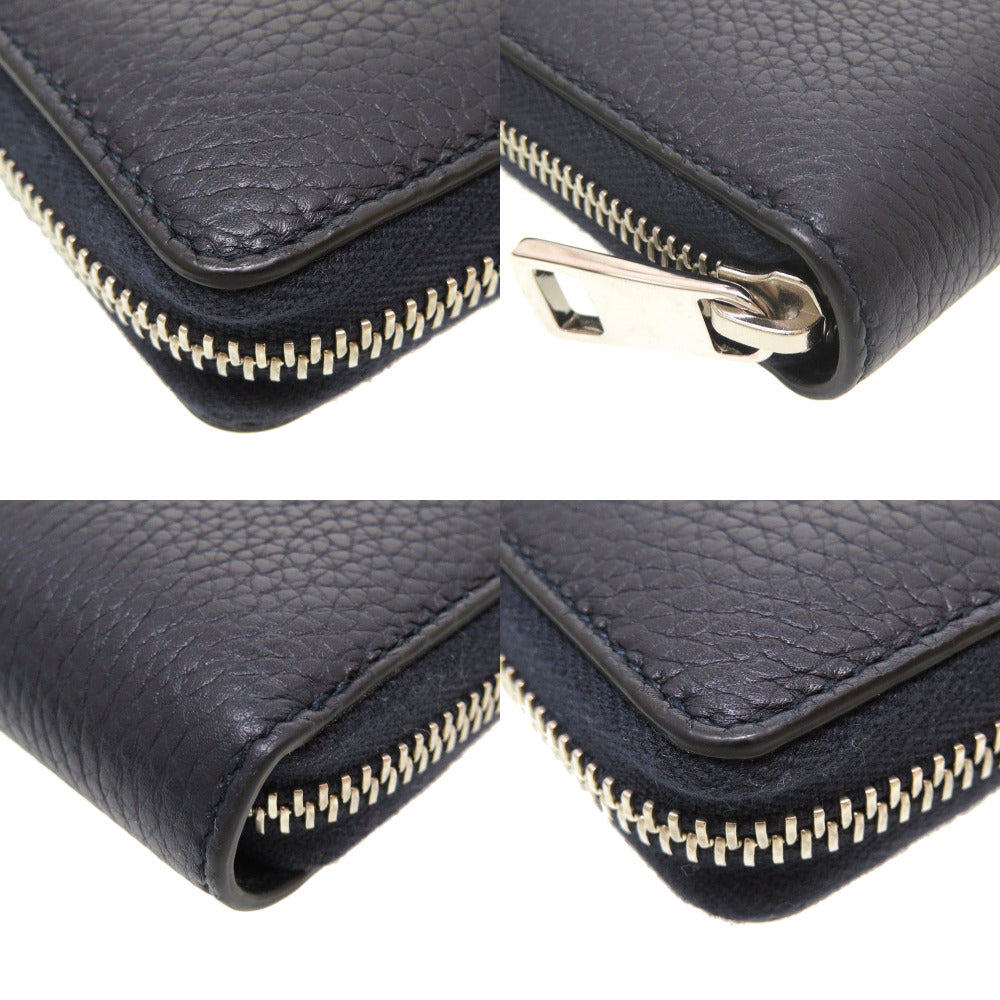 GUCCI Long Wallet Purse 473928 leather Navy Zip Around Women(Unisex) Used