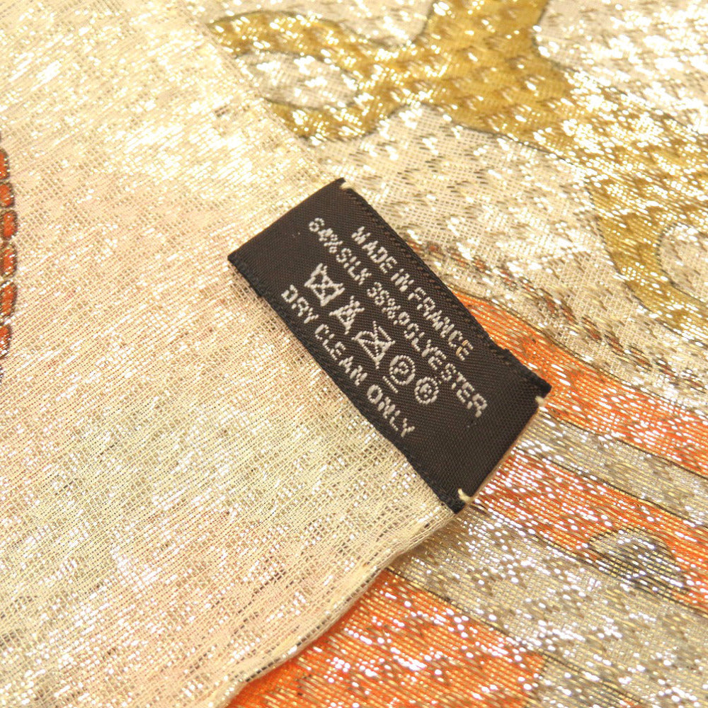 HERMES scarf silk Orange Carre70 BOVCLERIE D'ATTELAGE Buckle