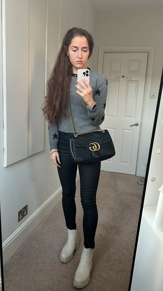 Gucci GG Black Marmont Medium Shoulder Bag