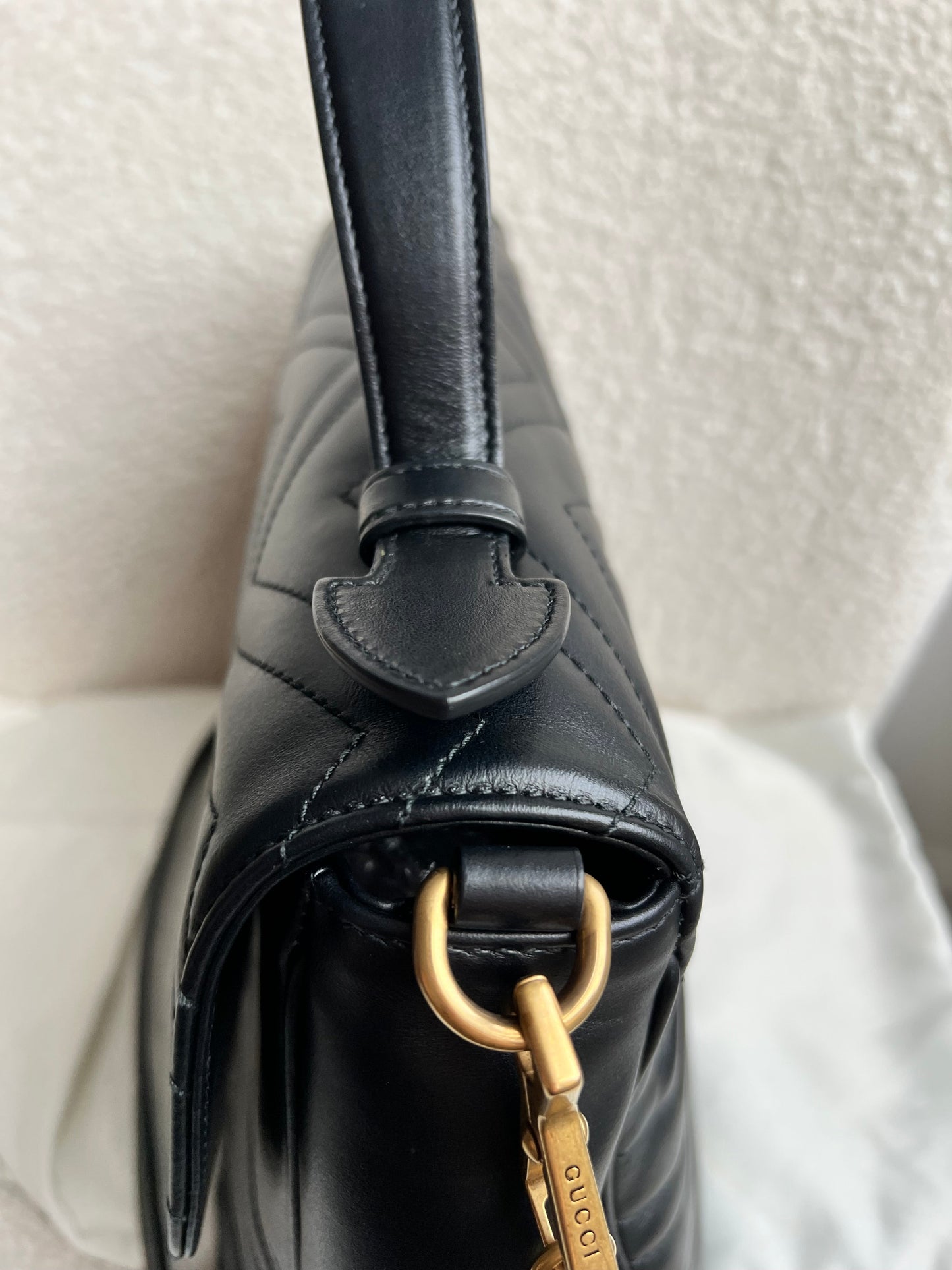 Gucci GG Black Marmont Medium Top Handle Bag (RRP £2290)