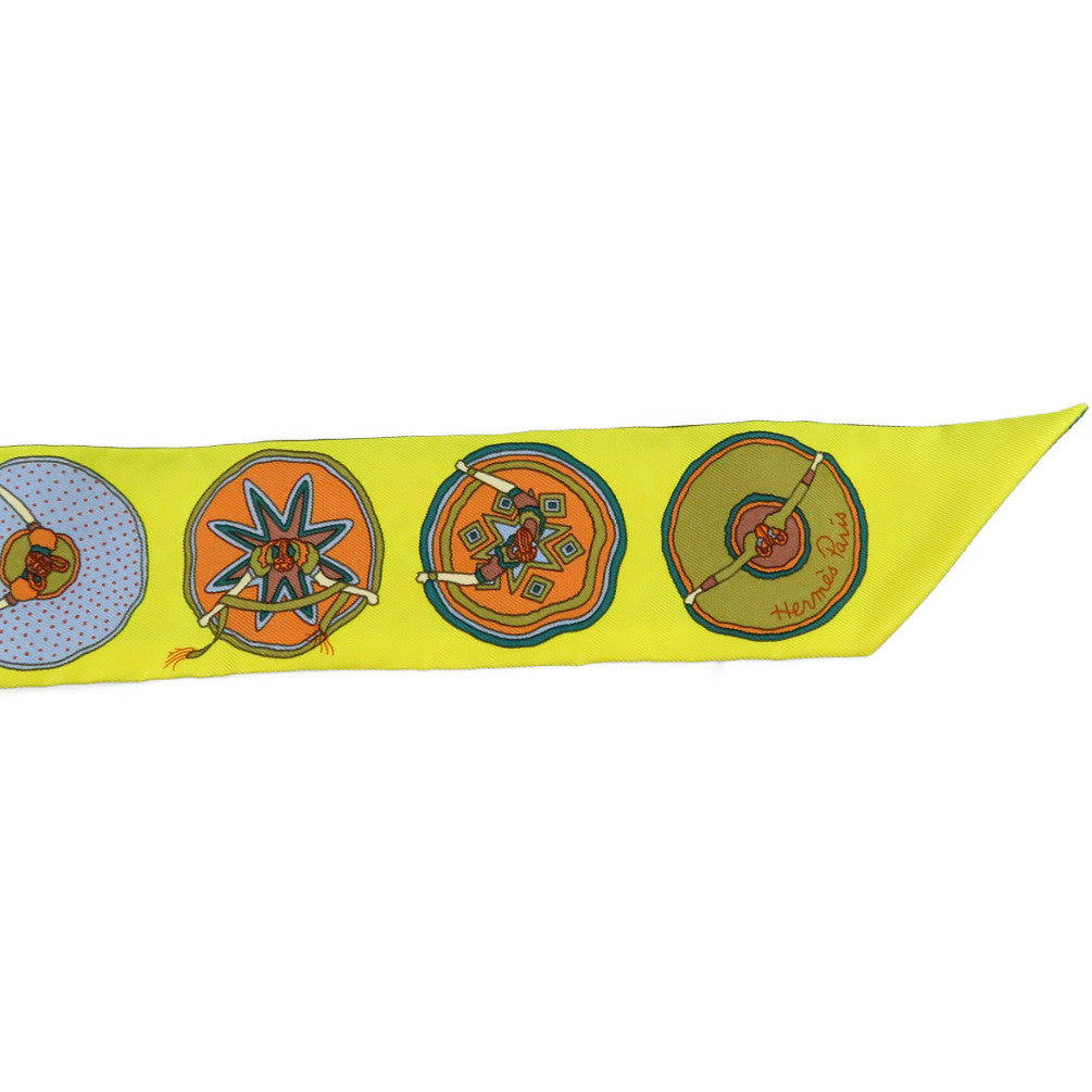 HERMES scarf silk yellow Twilly