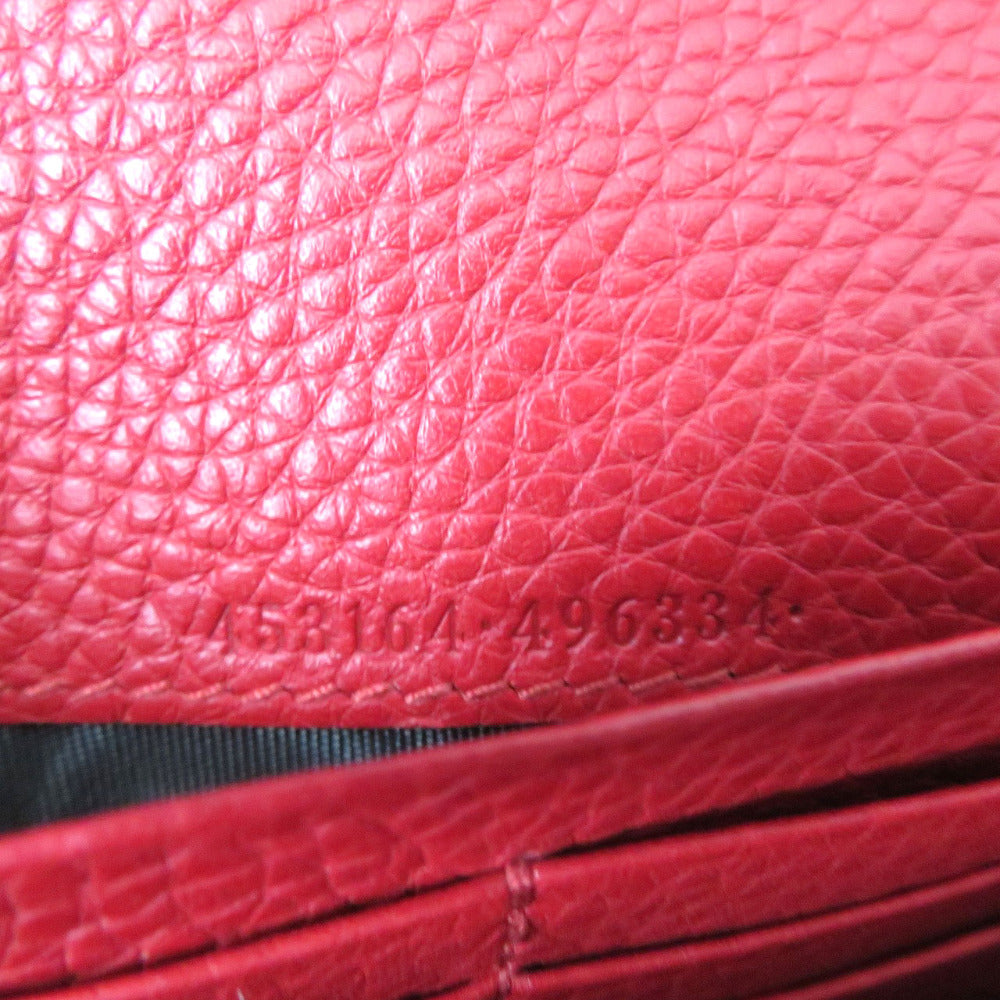GUCCI Long Wallet Purse 453164 leather Red Animalier Continental Wallet Women Used