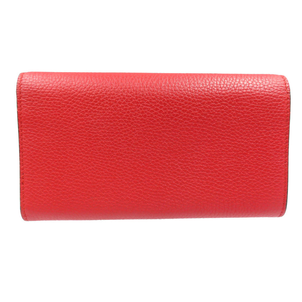 GUCCI Long Wallet Purse 453164 leather Red Animalier Continental Wallet Women Used