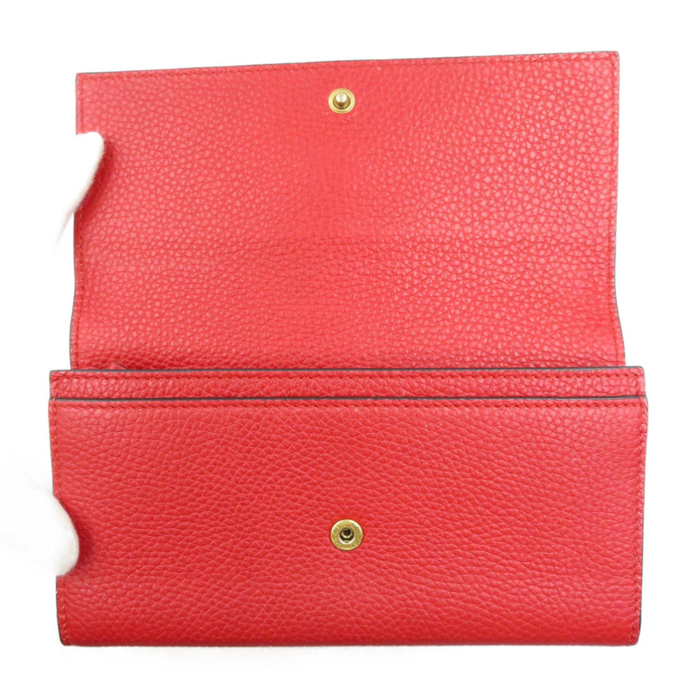 GUCCI Long Wallet Purse 453164 leather Red Animalier Continental Wallet Women Used