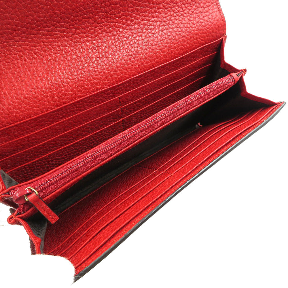 GUCCI Long Wallet Purse 453164 leather Red Animalier Continental Wallet Women Used