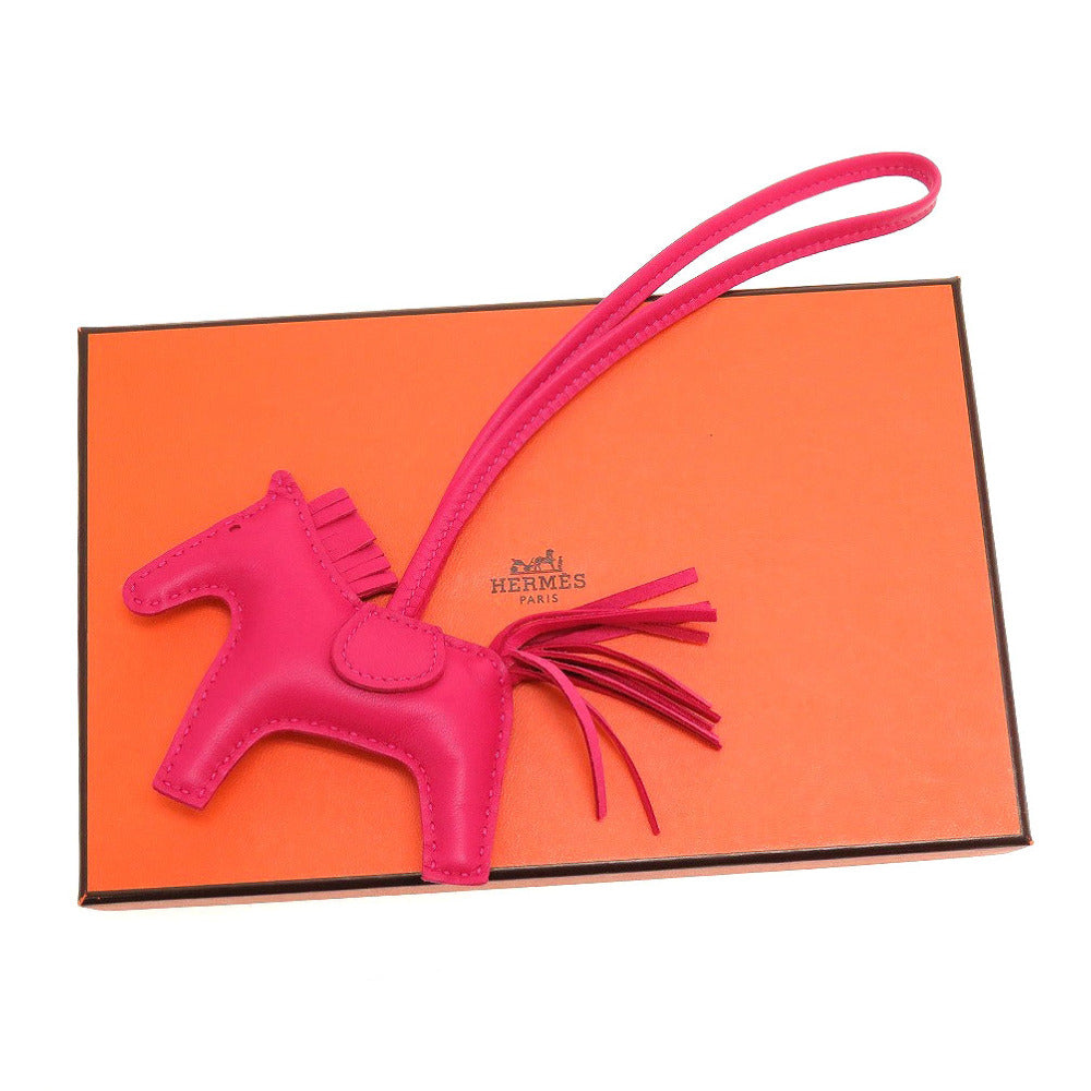 HERMES key ring leather Rose mexico Bag charm Rodeo Charm PM Women Used