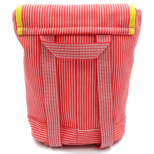 HERMES Backpack cotton Red Kids hose stripe caval color Kids(Unisex) Used