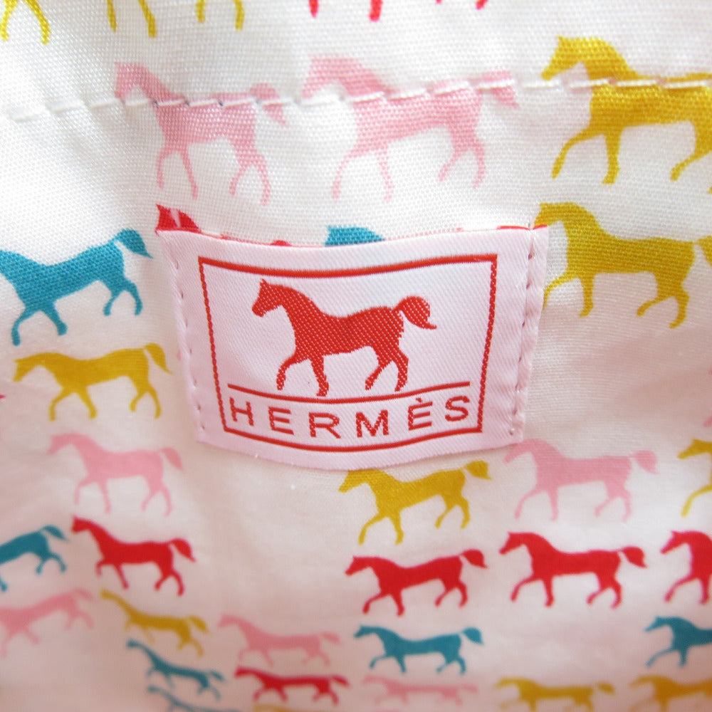 HERMES Backpack cotton Red Kids hose stripe caval color Kids(Unisex) Used
