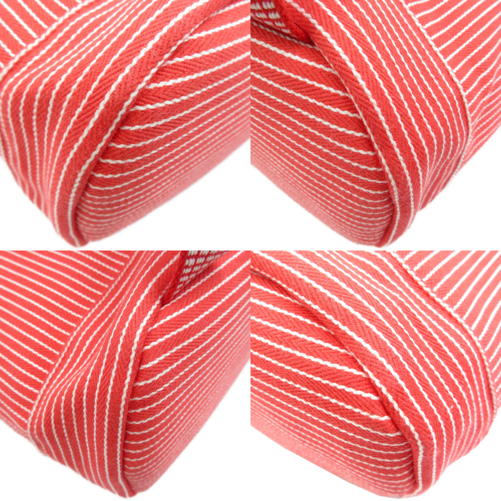 HERMES Backpack cotton Red Kids hose stripe caval color Kids(Unisex) Used