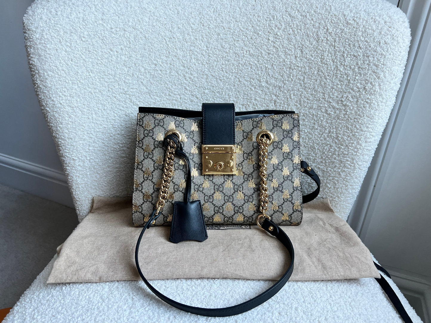 Gucci Supreme Bee Small Padlock Tote