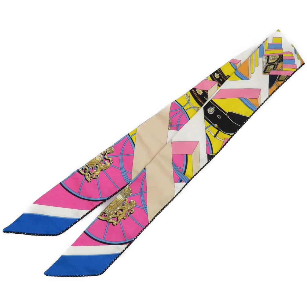 HERMES scarf silk pink Twilly pocket