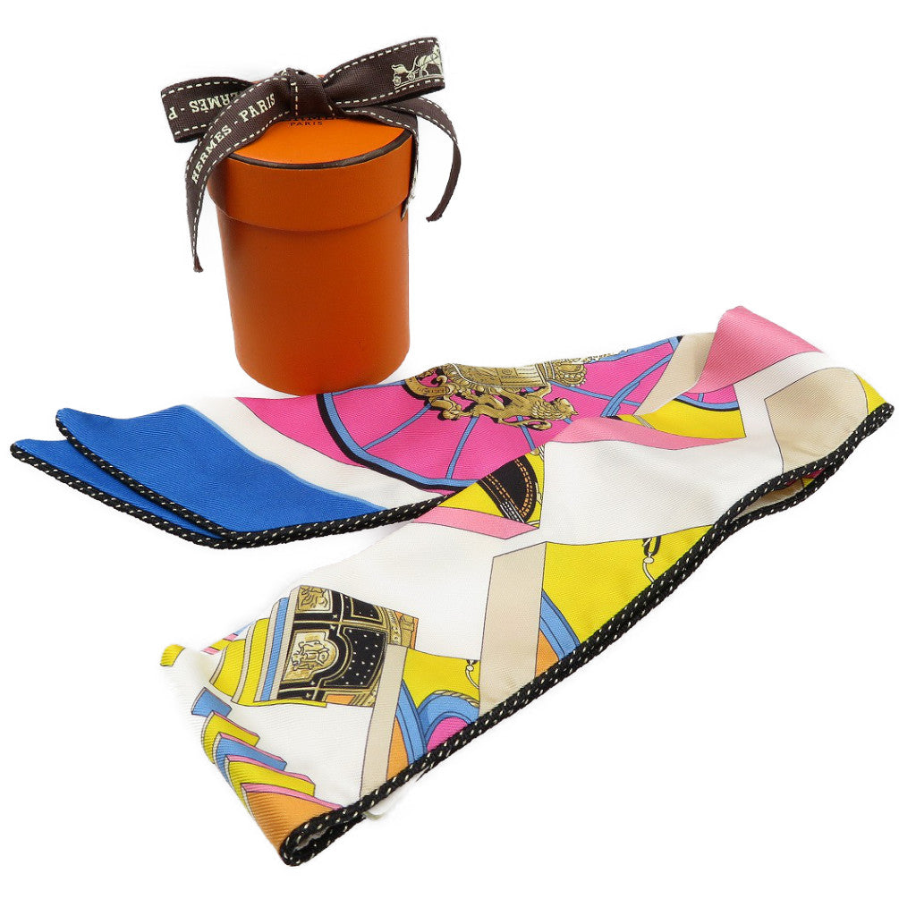HERMES scarf silk pink Twilly pocket