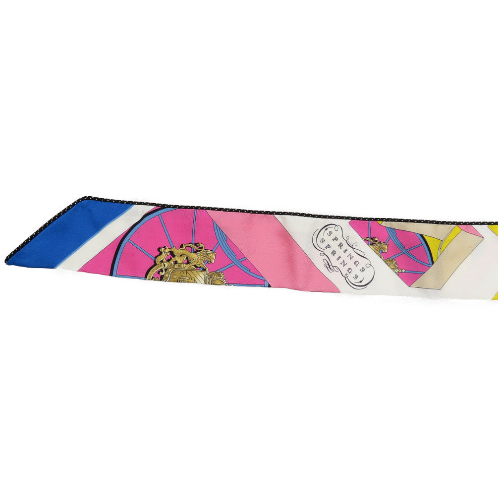 HERMES scarf silk pink Twilly pocket