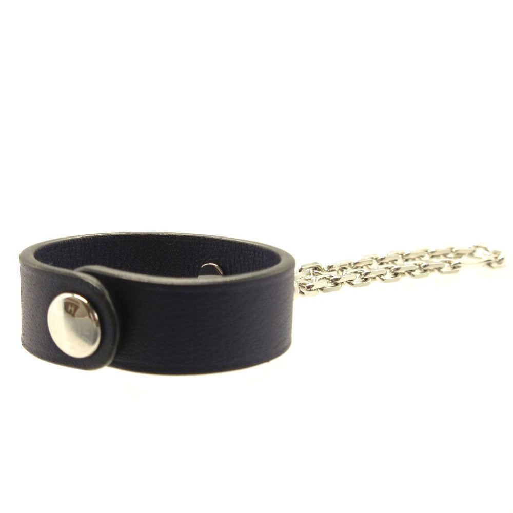 HERMES key ring leather Navy