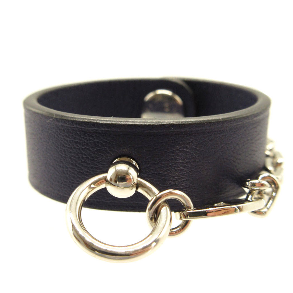 HERMES key ring leather Navy