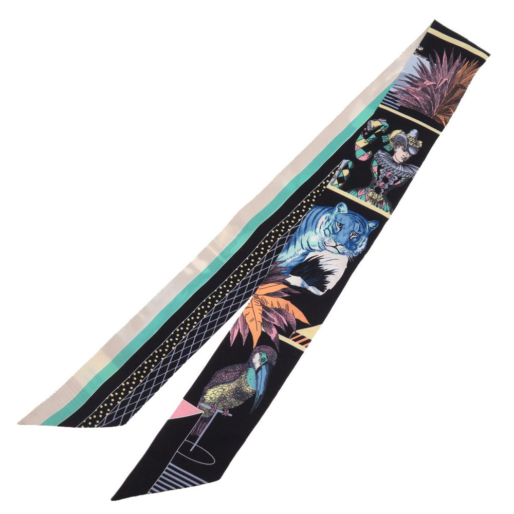 HERMES scarf silk Noir Twilly Grand Theater Nouveau TWILLY Grand Theater Nouveau