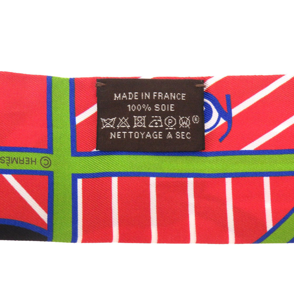 HERMES scarf silk Rouge Twilly Quadrige Bayadere