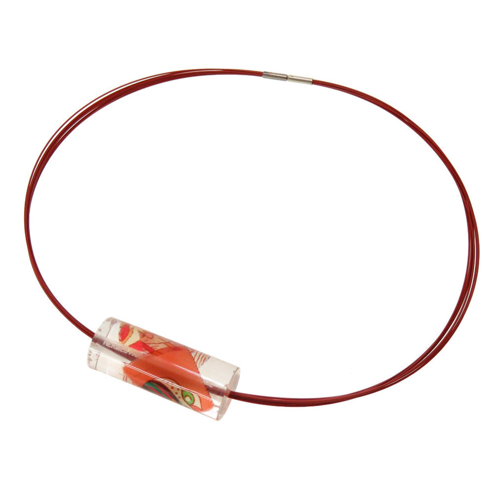 HERMES choker plastic Orange lycine choker