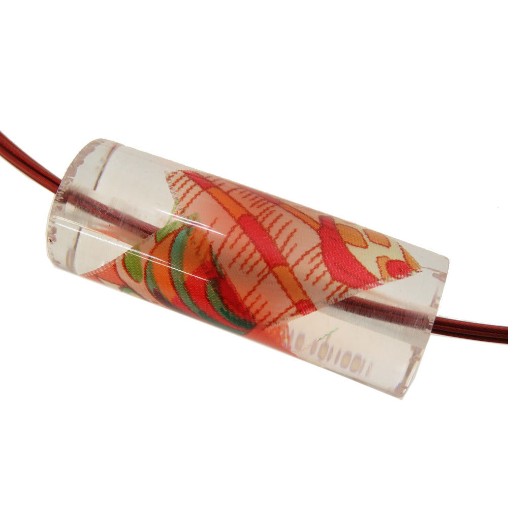 HERMES choker plastic Orange lycine choker