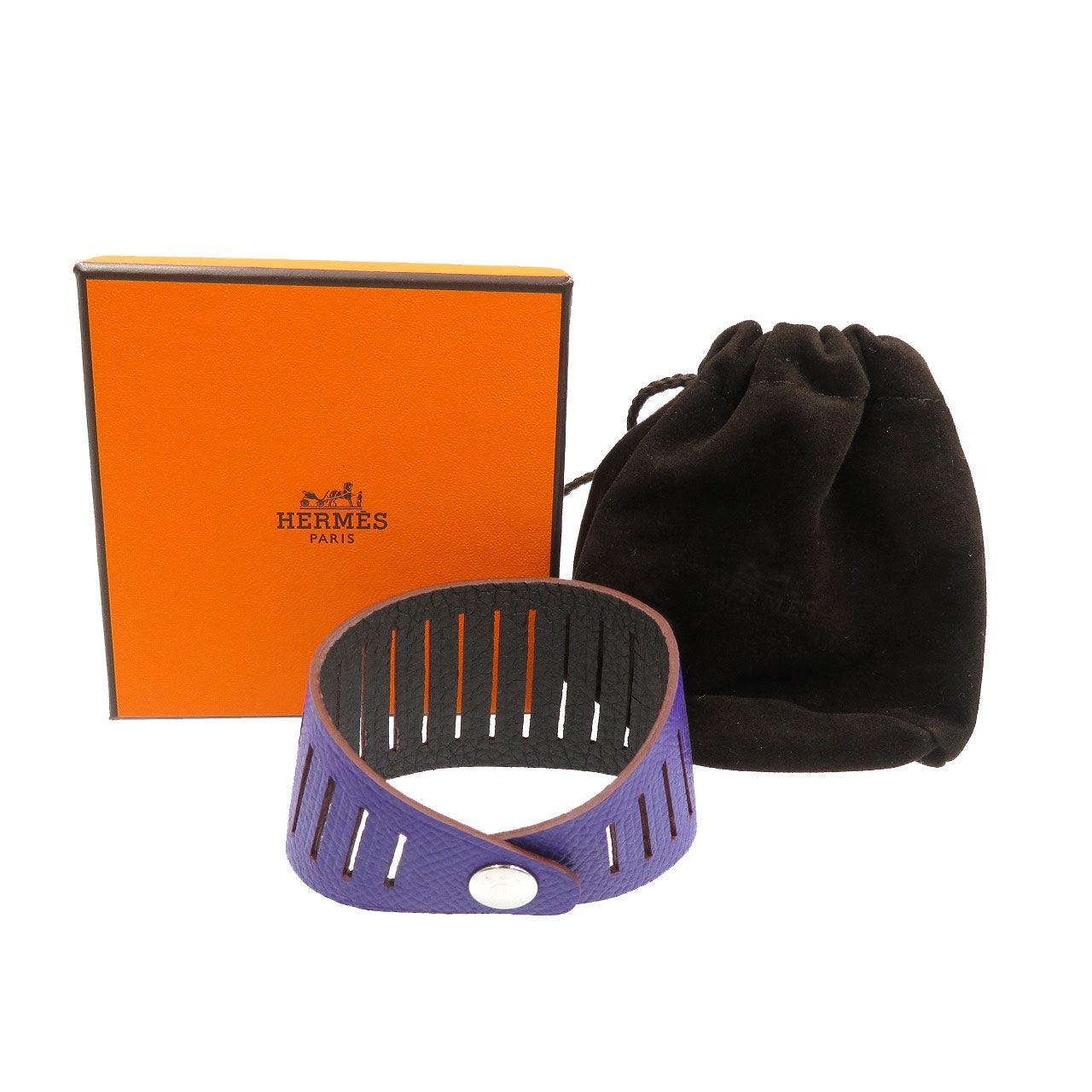 HERMES bracelet Epsom , Togo Anemone petite ash bracelet
