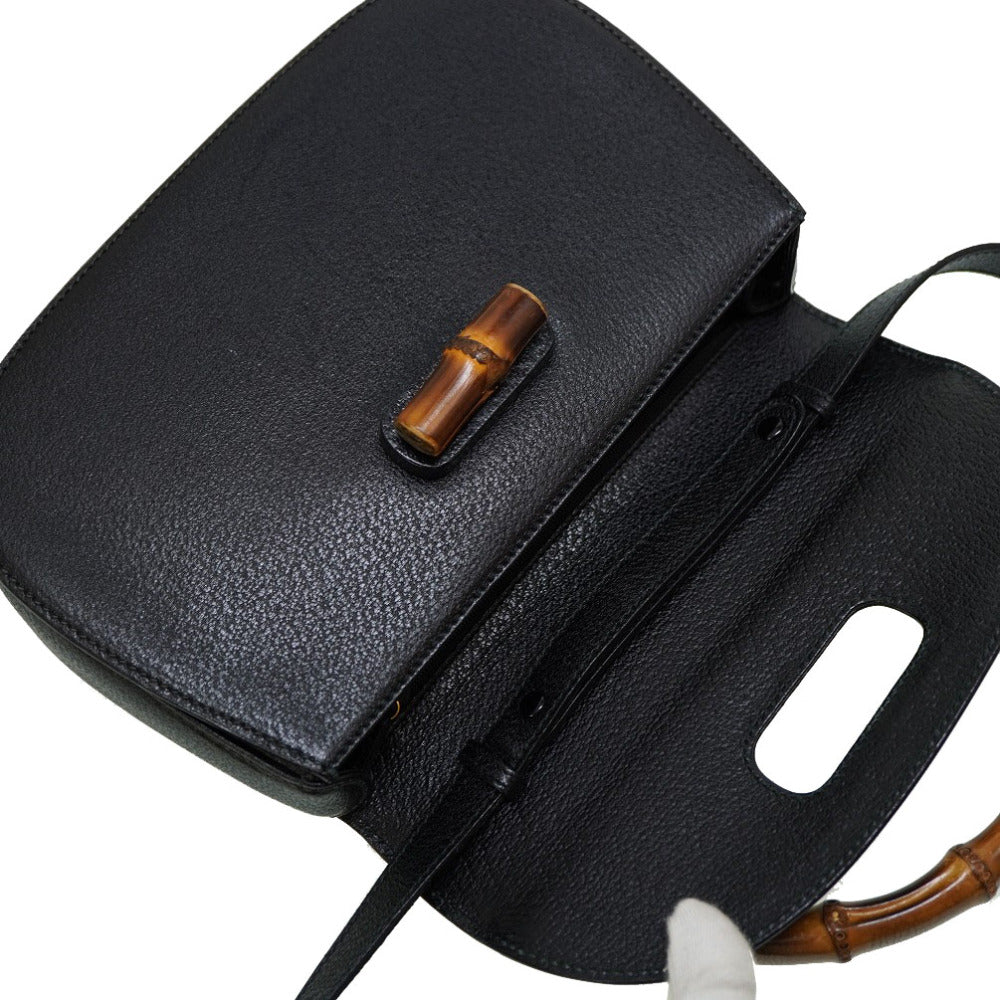 GUCCI Handbag 000 46 0633 leather black Bamboo Women Used