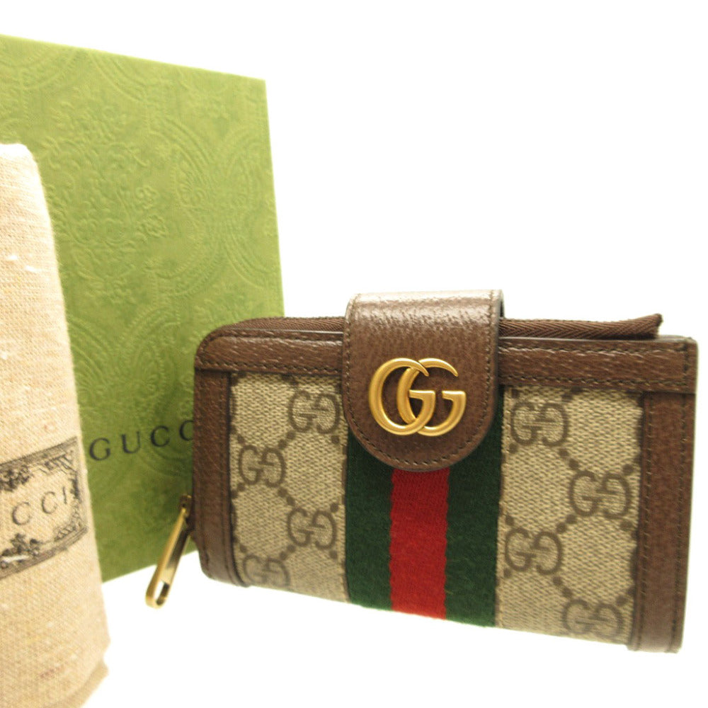 GUCCI Card Case 699353 GG canvas, leather beige Ofidia GG Marmont