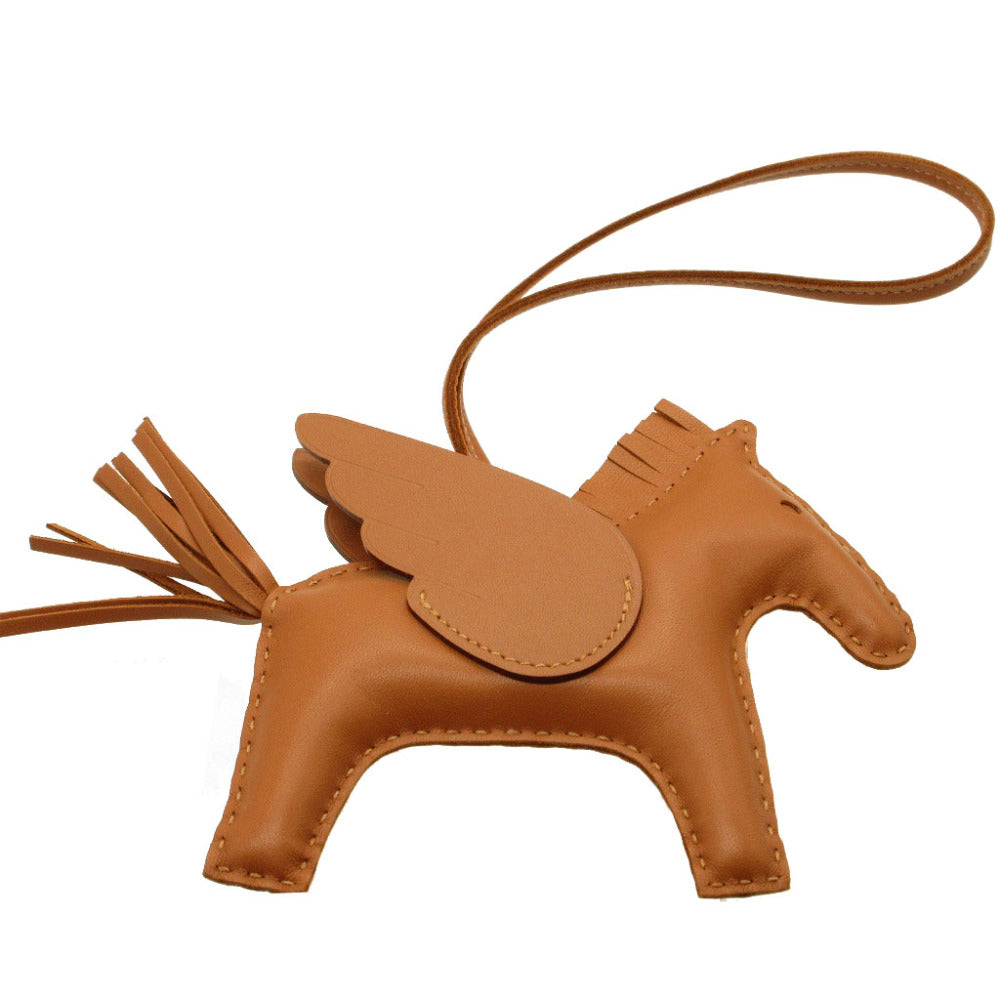HERMES key ring leather so gold Bag charm rodeo pegasus charm MM Women Used