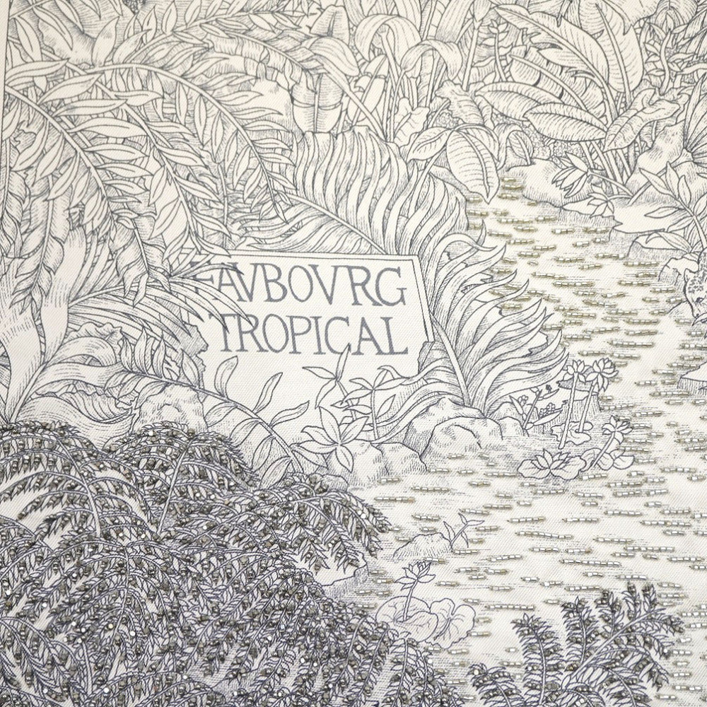 HERMES scarf silk gray Faubourg Tropical Faubourg Tropical Carre90