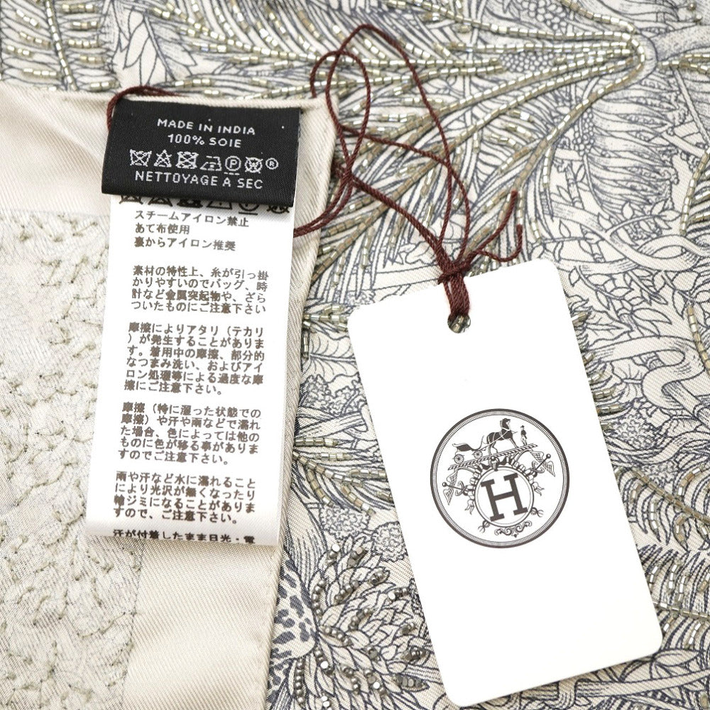 HERMES scarf silk gray Faubourg Tropical Faubourg Tropical Carre90