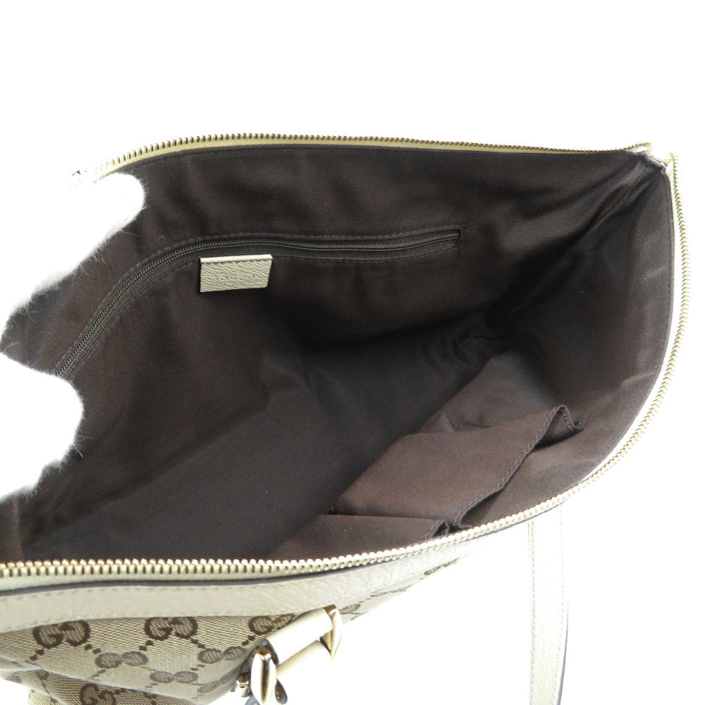 GUCCI Tote Bag 141470 GG canvas, leather beige Abbey line Women Used