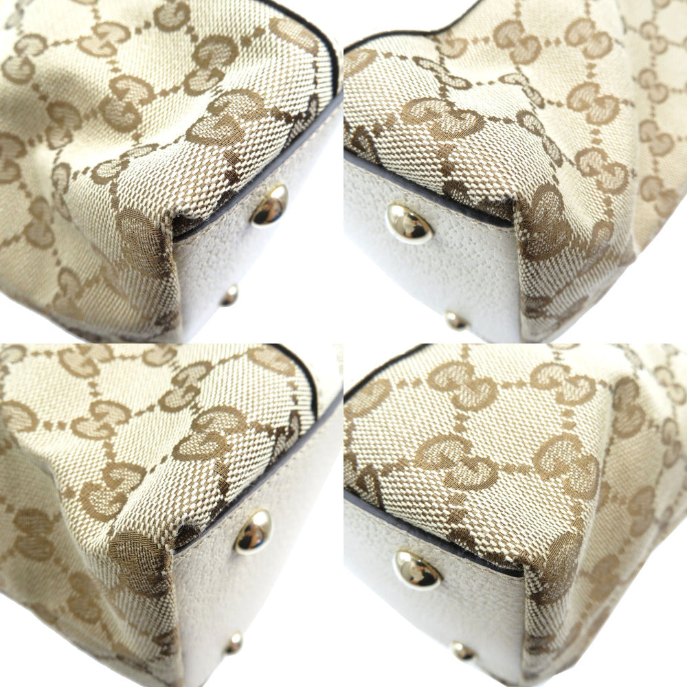 GUCCI Tote Bag 141470 GG canvas, leather beige Abbey line Women Used