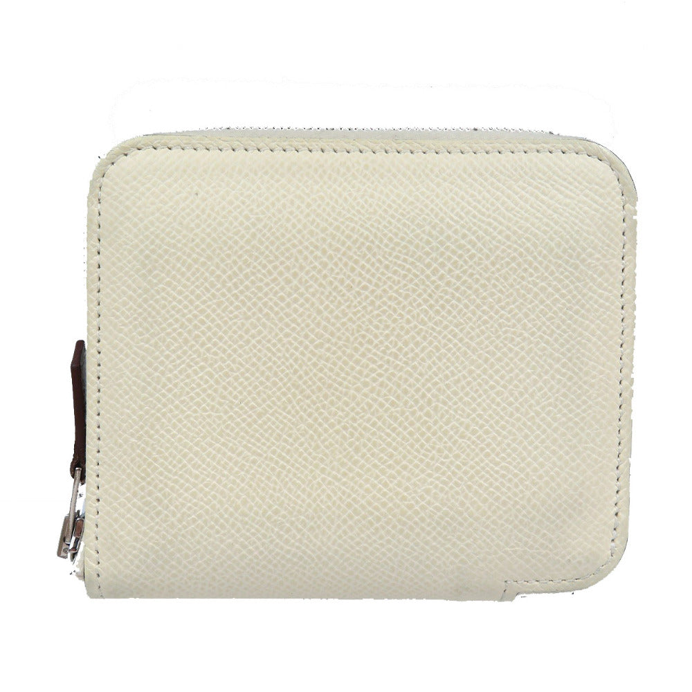 HERMES Coin case Epsom off white Azap compact silk in