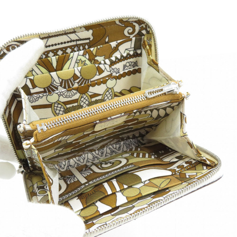 HERMES Coin case Epsom off white Azap compact silk in