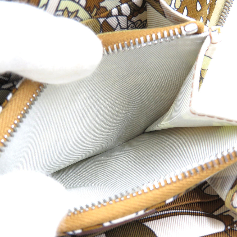 HERMES Coin case Epsom off white Azap compact silk in