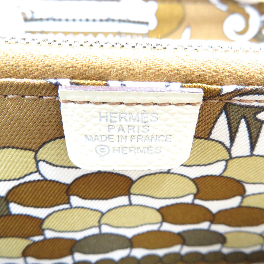 HERMES Coin case Epsom off white Azap compact silk in