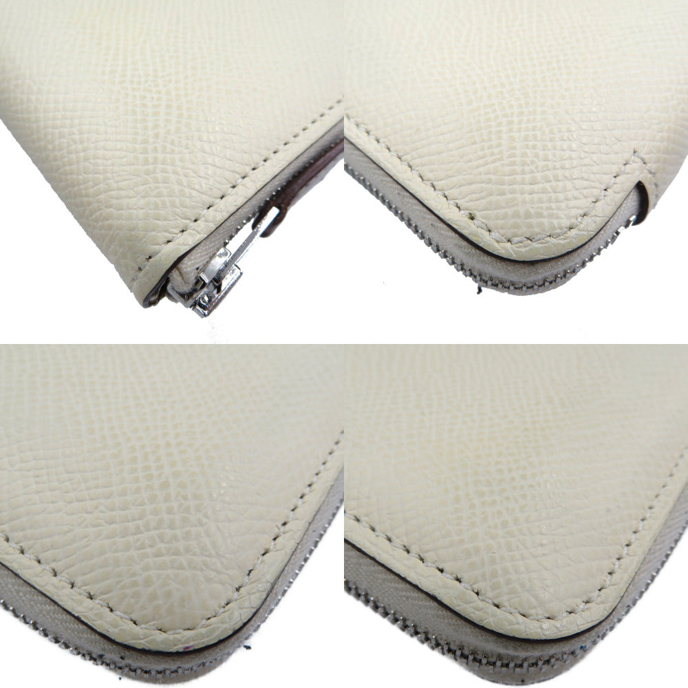 HERMES Coin case Epsom off white Azap compact silk in