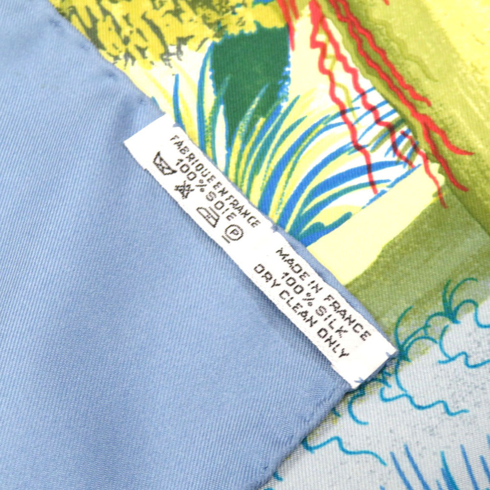 HERMES scarf silk blue Carre90 NUBA MOUNTAIN Nuba Mountain