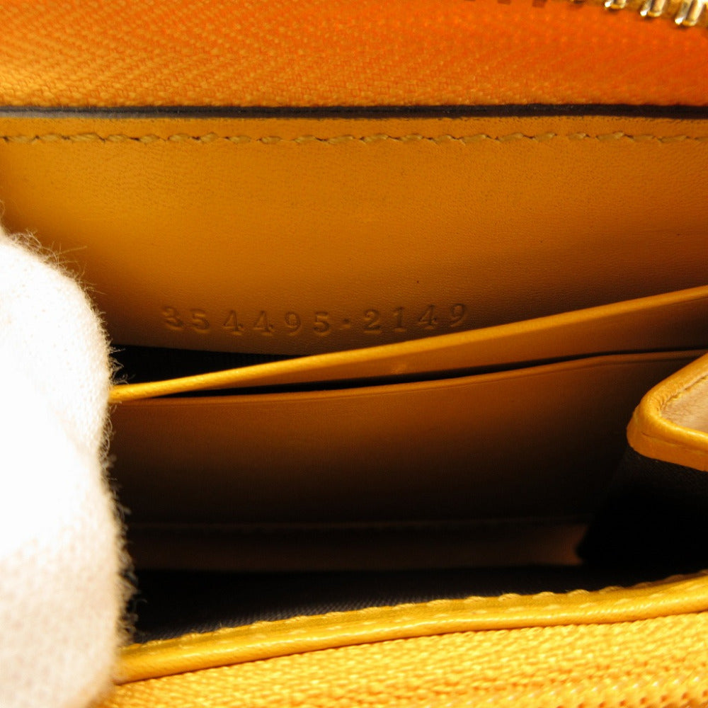 GUCCI Card Case 354495 leather yellow Tiamante