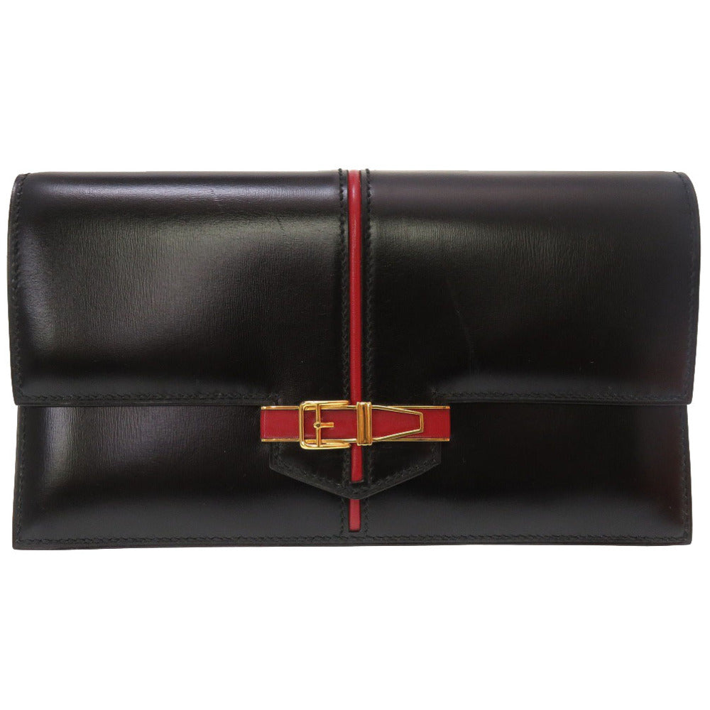 HERMES Clutch bag Box scarf black Etribert Women Used