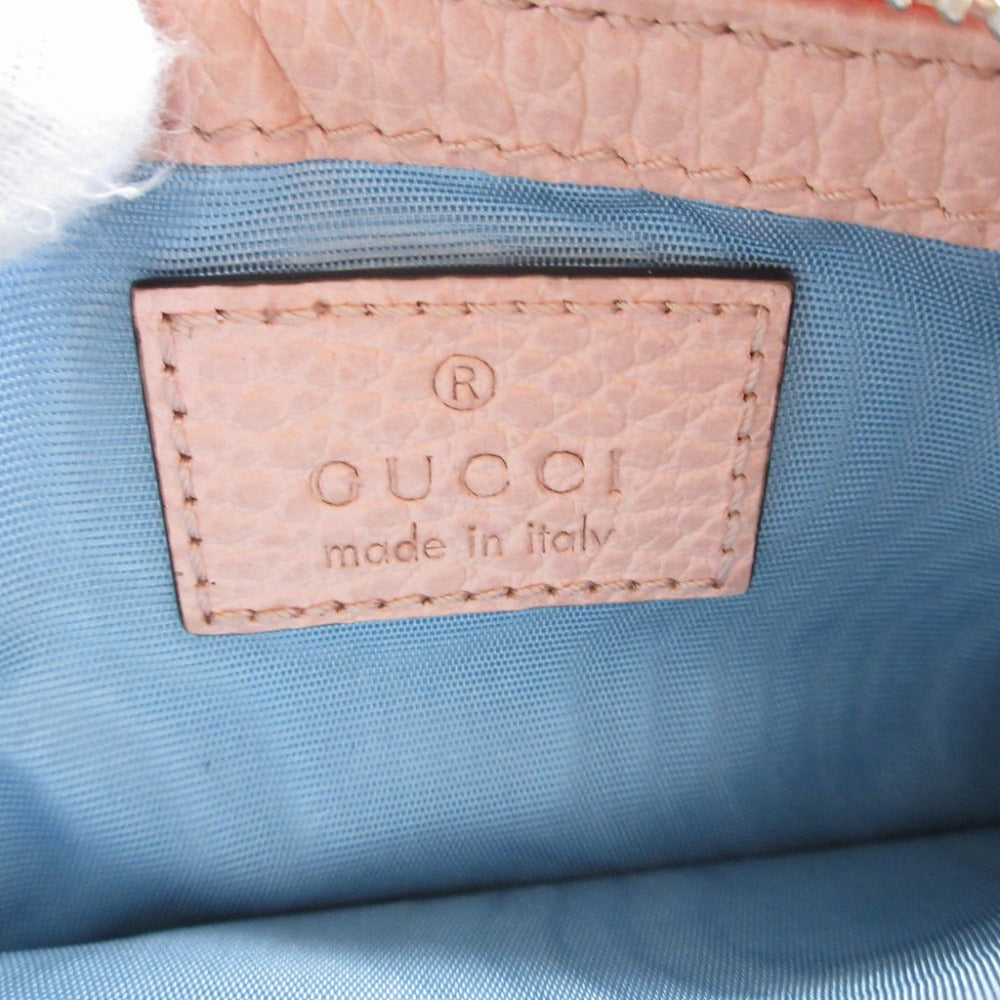 GUCCI Coin case 701070 leather pink Double G