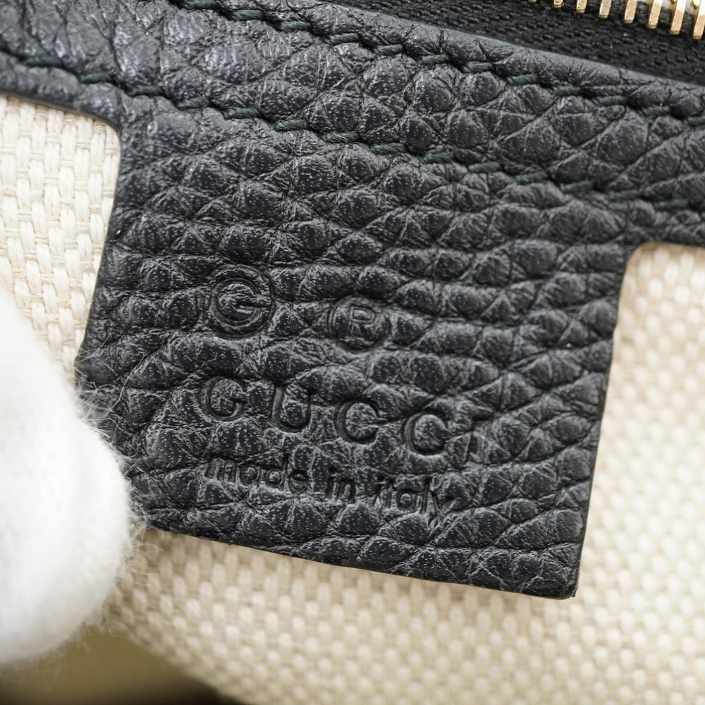 GUCCI Shoulder Bag 536196 leather black Interlocking G Soho Chain Tote Bag Women Used