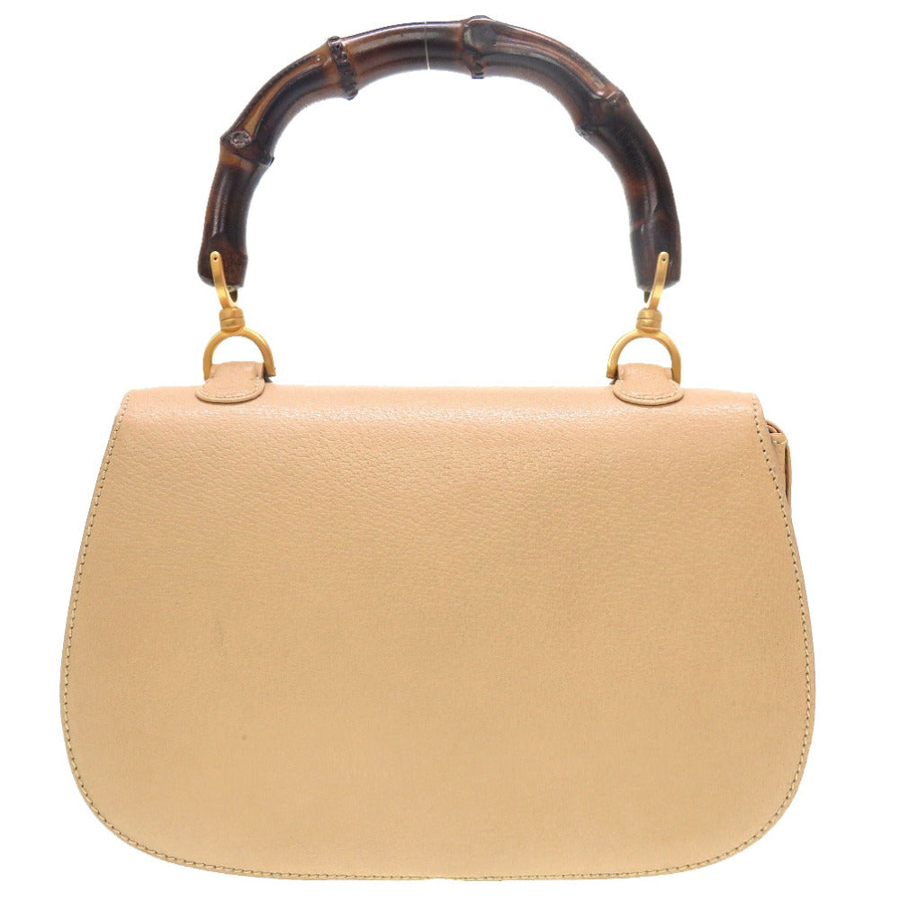 GUCCI Handbag Bamboo beige 2WAY Women Used