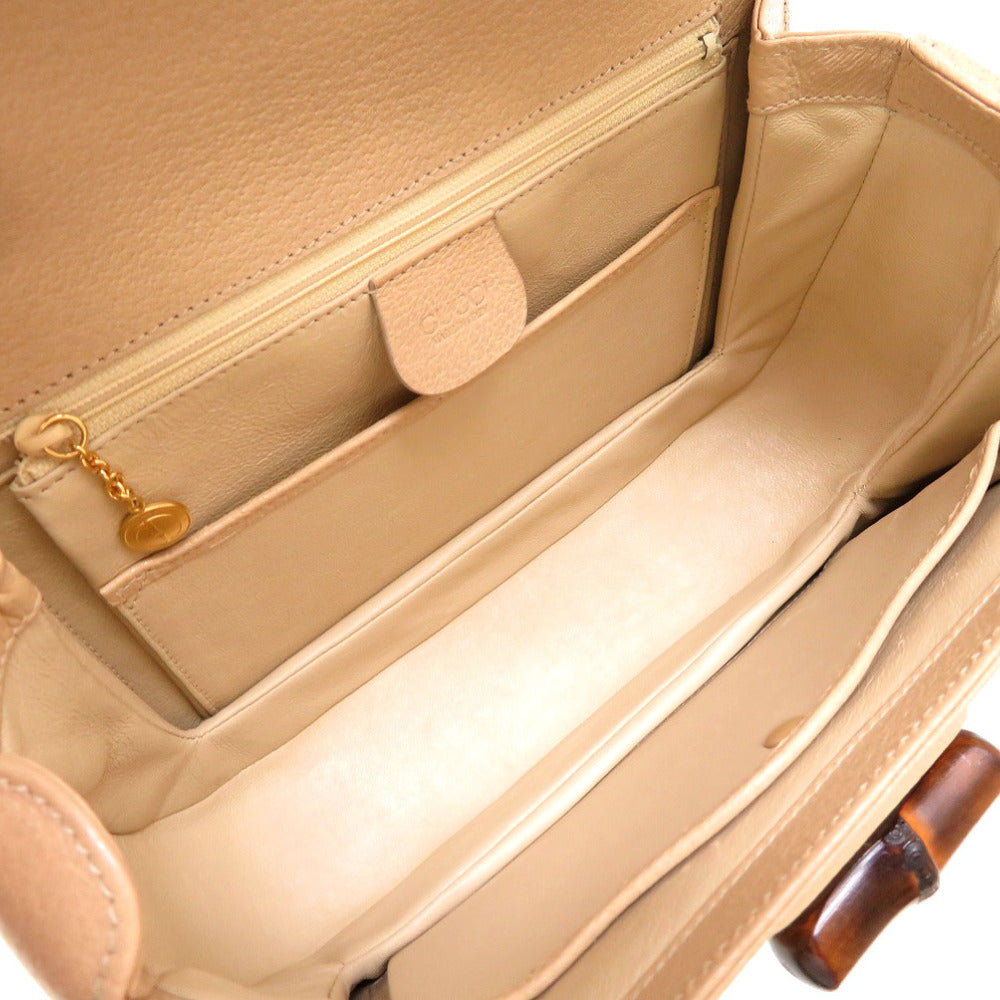 GUCCI Handbag Bamboo beige 2WAY Women Used