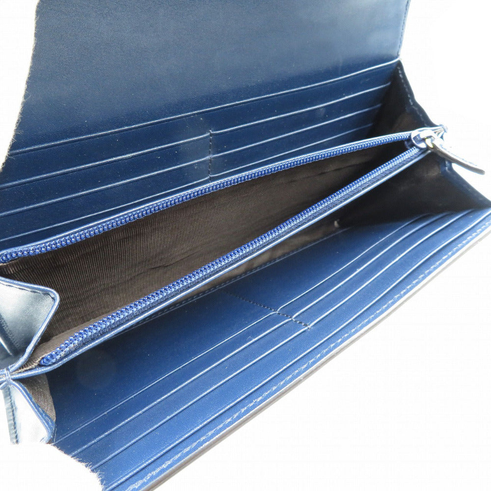GUCCI Long Wallet Purse 410100 leather Navy Guccisima Women Used