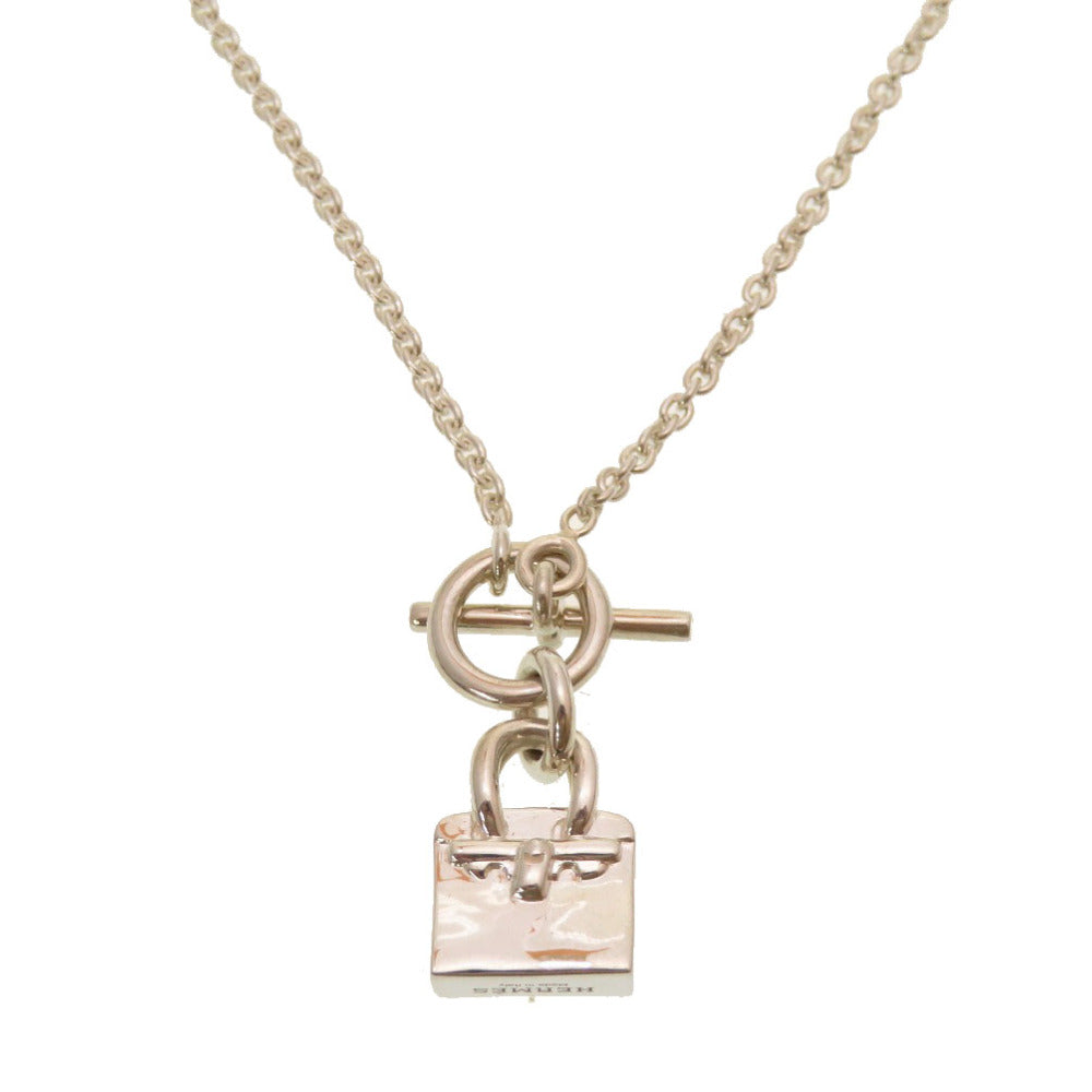 HERMES Necklace Silver925 Silver Birkin Motif Amulet