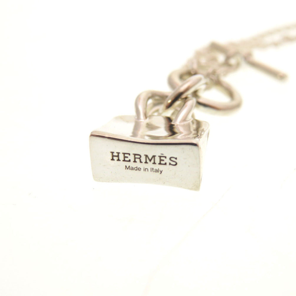 HERMES Necklace Silver925 Silver Birkin Motif Amulet