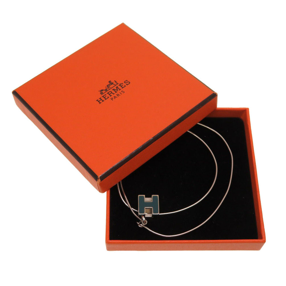 HERMES Necklace metal blue Cage de Ash H Cube Necklace